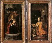 unknow artist Diptych with Margaret of Austria Worshipping oil